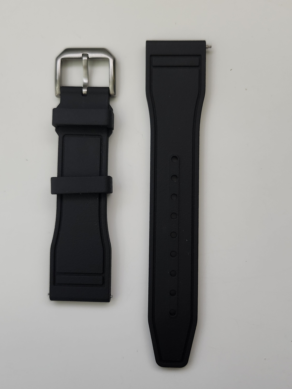 Black Rubber Band Watch Strap 22mm